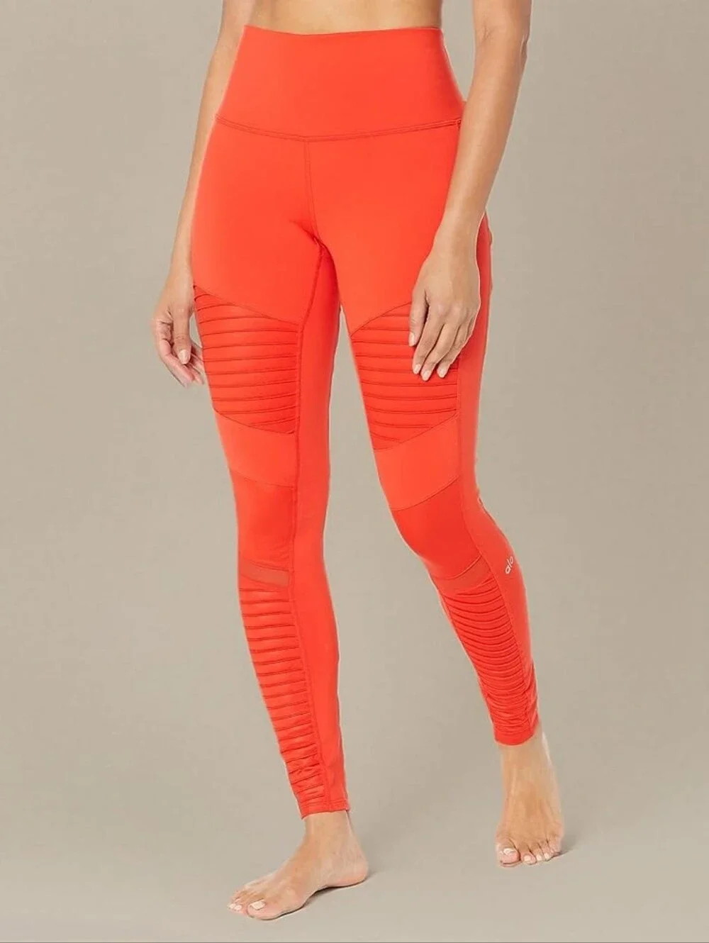 Alo High Waist Moto Legging in Scarlet Red